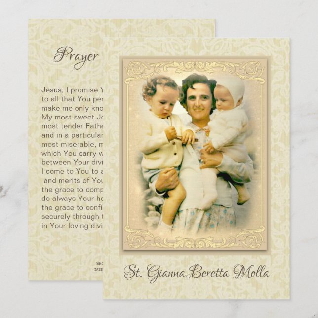 Invitación Oración de las madres católicas de San Gianna Bere (Anverso / Reverso)