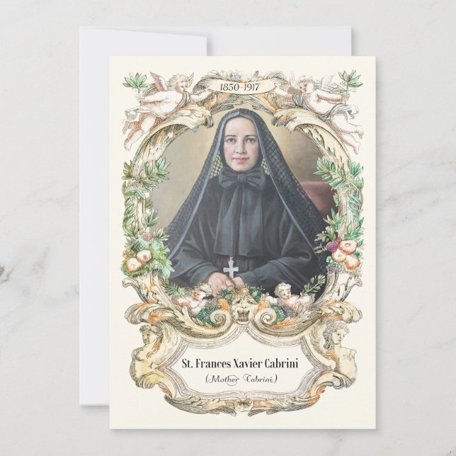 Invitación Oración de Sta. Madre Cabrini (Anverso)