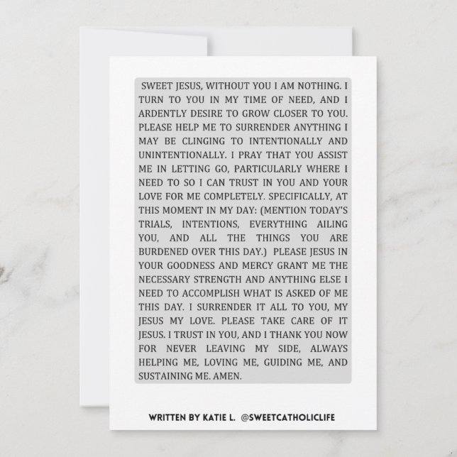 Invitación Oración diaria de rendición (Reverso)