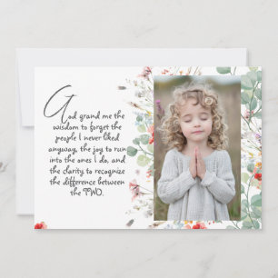 Invitación Oración personalizada de sabiduría con foto, nombr