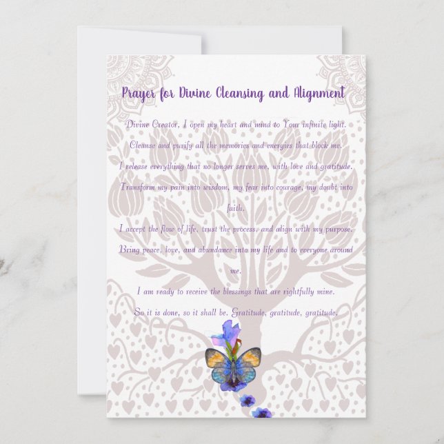 Invitación Oración por limpieza y alineación divina (Anverso)