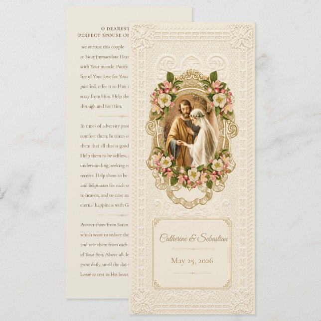 Invitación Oración tradicional católica de boda (Anverso / Reverso)