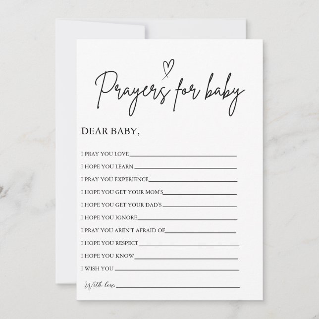 Invitación Oraciones de Boho por los deseos de un bebé para u (Anverso)