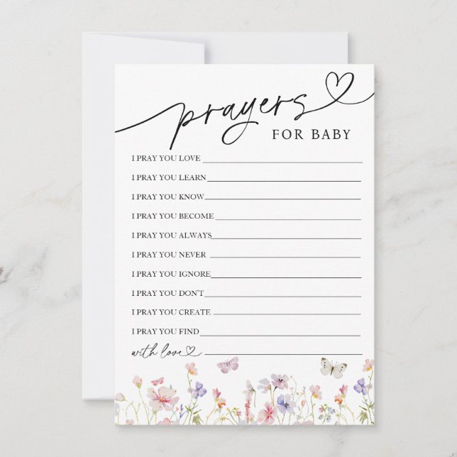 Invitación Oraciones y deseos de flores silvestres para la ta (Anverso)