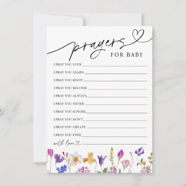 Invitación Oraciones y deseos de flores silvestres para la ta (Anverso)