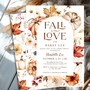 Invitación Orang oxidado caída en Baby Shower de calabaza flo