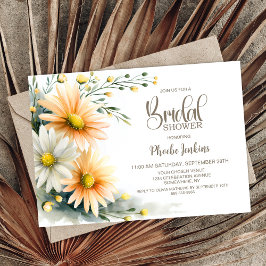 Invitación Orange and White Daisies Bridal Shower