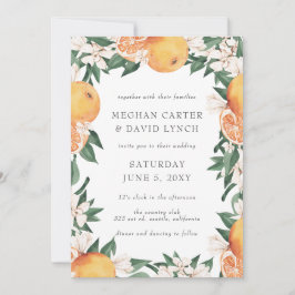 Invitación Orange Blossoms Citrus Botanical Wedding 