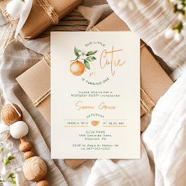 Invitación Orange Citrus Little Cutie Birthday Party