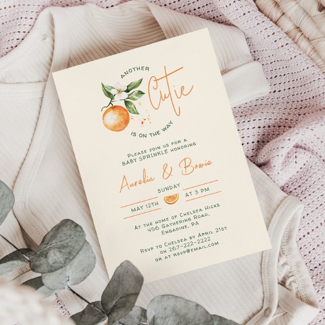 Invitación Orange Citrus Little Cutie Couples Baby Sprinkle (Subido por el creador)