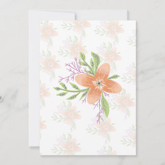 Invitación Orange Floral Watercolor Greeting Card – Elegant B