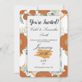 Invitación Orange Flower Wedding Invitation