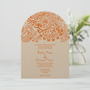Invitación Orange Love Birds Wedding Invitation