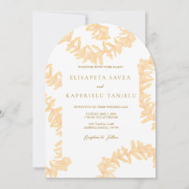 Invitación Orange Plumeria Wedding
