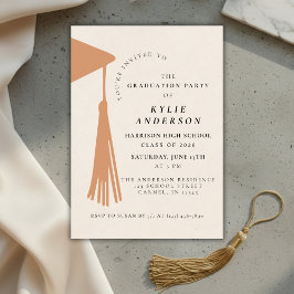 Invitación Orange Tassel High School Graduation Party