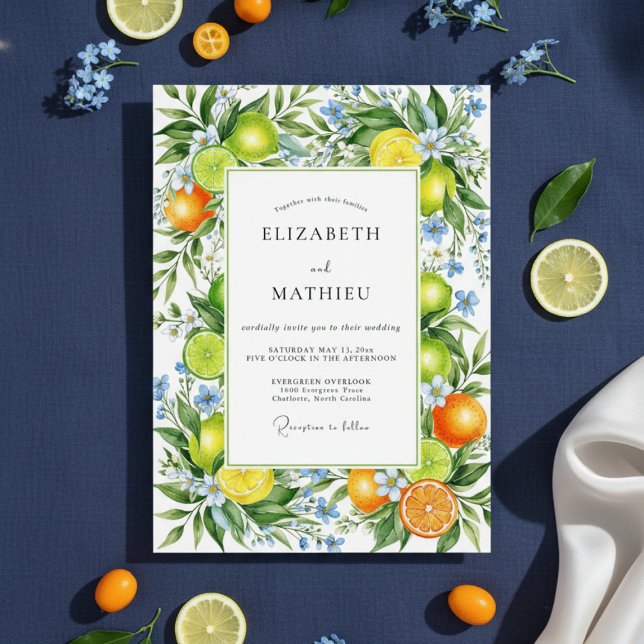 Invitación Orange Vibrant Mediterranean Wedding (Subido por el creador)