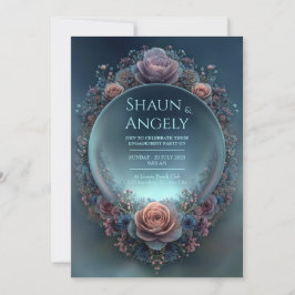 Invitación Orbe Etéreo Celestial Rosa de Medianoche Boda
