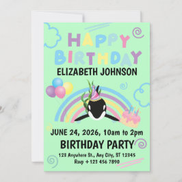 Invitación Orca Birthday Party Invitation in Green