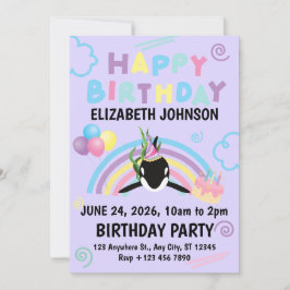 Invitación Orca Birthday Party Invitation in Purple