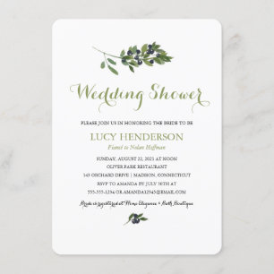 Invitación Orchard Olive de acuarela Ducha de bodas