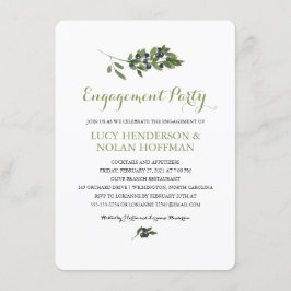Invitación Orchard Olive de acuarela | Parte de compromiso