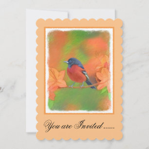 Invitación Orchard Oriole Songbird Pintura original de aves