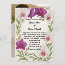 Invitación Orchid Embrace Photo Wedding Invitation