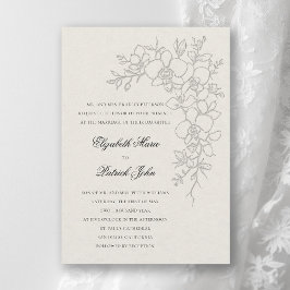 Invitación Orchid Gleam Formal Traditional Ecru Wedding