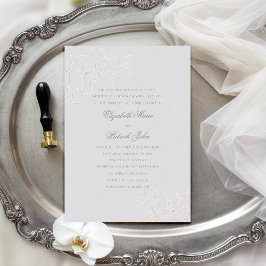Invitación Orchid Heirloom Faux Ivory Classic Boda