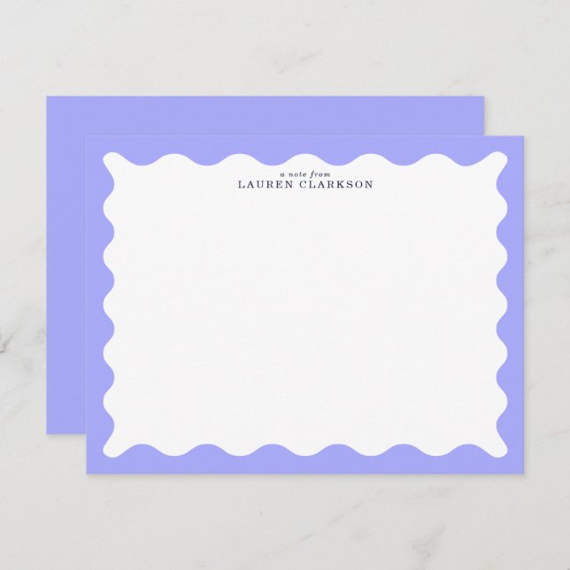 Invitación Orchid Purple Wavy Frame Note Card (Anverso / Reverso)