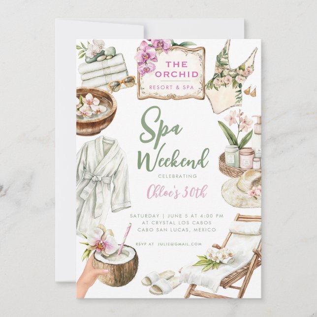Invitación Orchid Spa Weekend (Anverso)