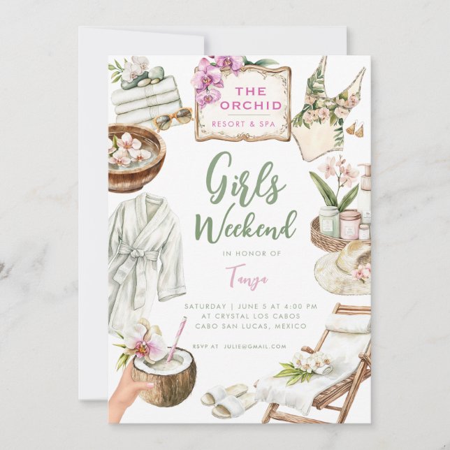 Invitación Orchid Spa Weekend (Anverso)