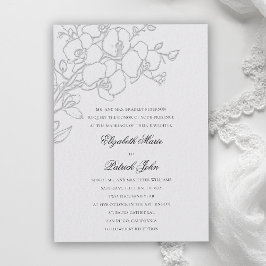 Invitación Orchid Veil Formal Traditional Ivory Wedding