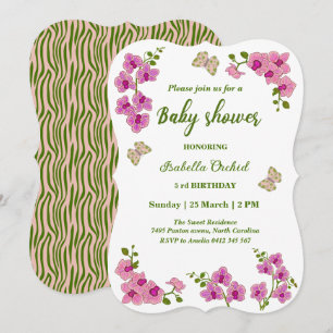 Invitación Orchids Tropical Butterfly Baby Shower