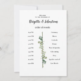 Invitación orden blanca rústica boda del día poster