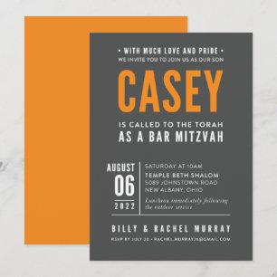 Invitación ORDEN DE IMPRESIÓN para Rachel - Bar Mitzvah de Ca