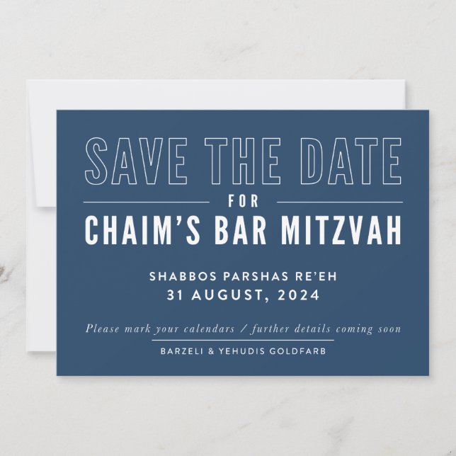 Invitación ORDEN DE IMPRESIÓN para Yehudis - Bar Mitzvah de C (Anverso)