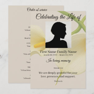 Invitación orden de servicio de cala lily