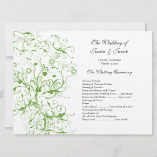Invitación Orden de Servicio de Pájaros de Manzana Verde Negr