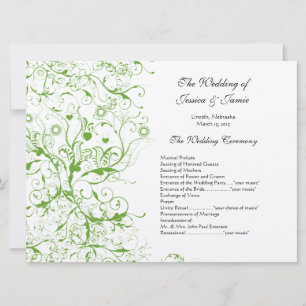 Invitación Orden de Servicio de Pájaros de Manzana Verde Negr