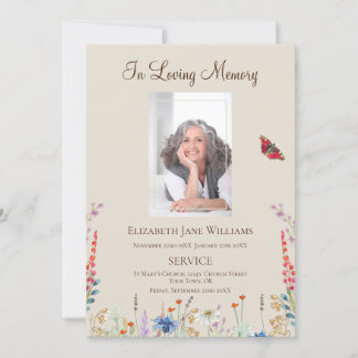 Invitación Orden de Servicio Floral en Memoria Amorosa