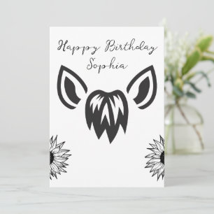 Invitación Orejas de Caballo Personalizadas Girasoles Minimal