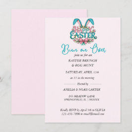 Invitación Orejas de conejo BRUNCH & CAZA de Pascua