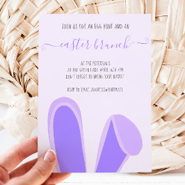 Invitación Orejas de conejo orejas moradas de brunch brunch c