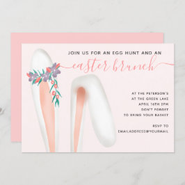 Invitación Orejas de conejo rallado cacería de huevo brunch r