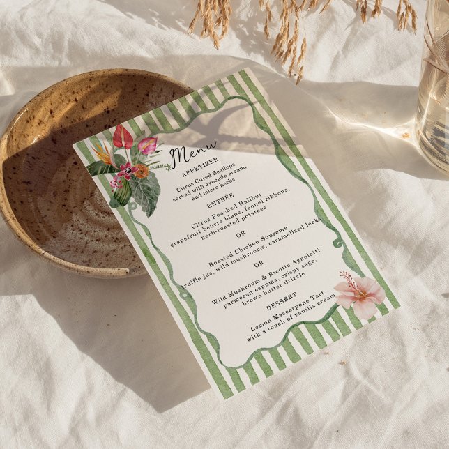 Invitación Organic Modern Tropical Menu Card (Subido por el creador)