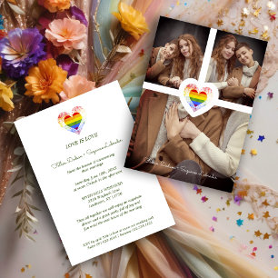 Invitación Orgullo Arcoiris Boda lesbiana gay 3 fotos