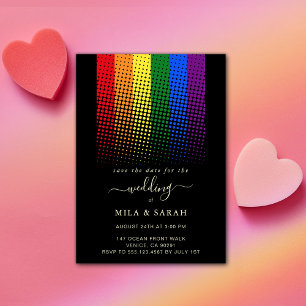 Invitación Orgullo Arcoíris Corazón Boda LGBTQ