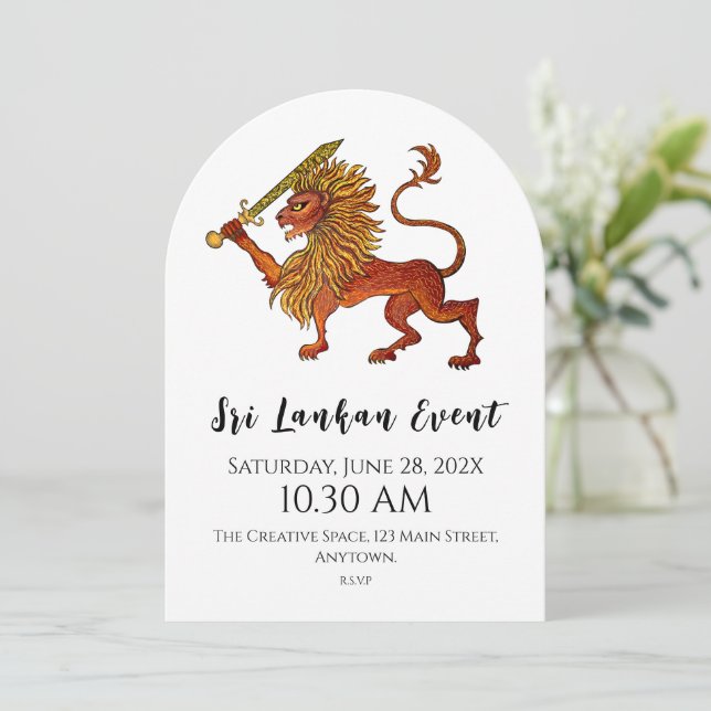 Invitación Orgullo cingalés (Anverso de pie)