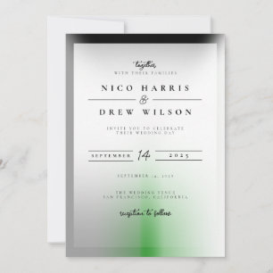 Invitación Orgullo de boda demirromántica elegante